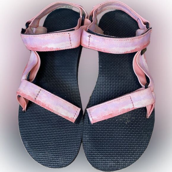 Teva Original Universal Pink Purple Tie-Dye Sandals Women’s Size 9 - Picture 1 of 8